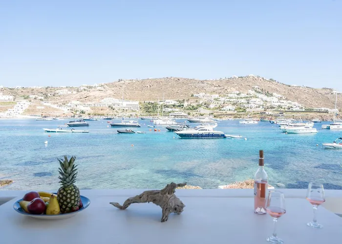 Pet friendly Luxury Sea House By Blue Waters Mykonos Villa Ornos 