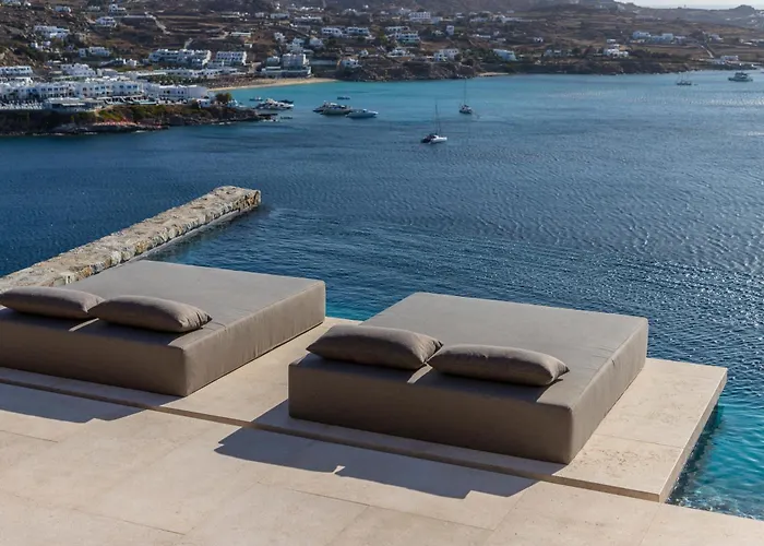 The Skyvilla Mykonos - A Landmark Property With Breathtaking Views Of The Psarou Bay Platys Gialos  with Pool