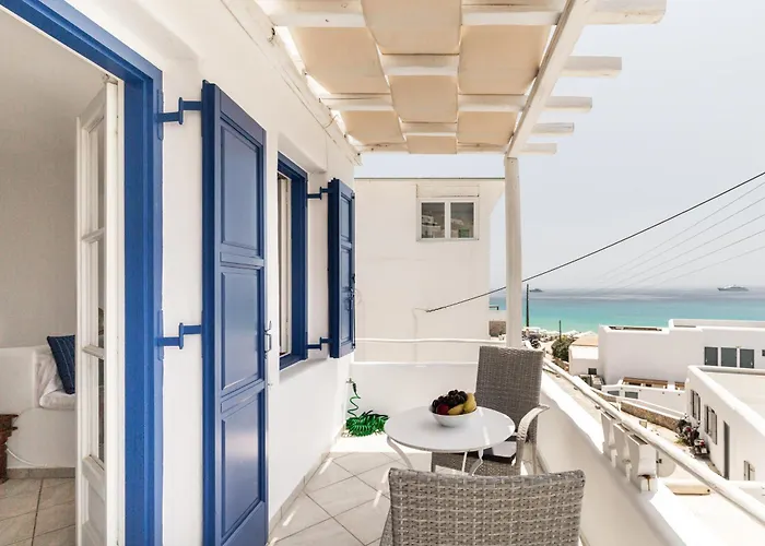 Pet friendly Platis Gialos Beach House With Sea View Balcony